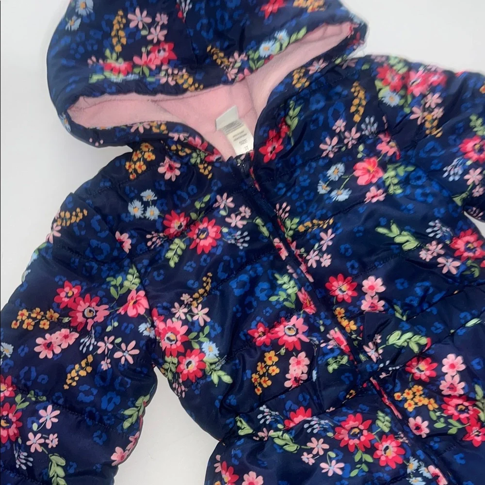 Little Me Navy Floral Jacket Girls size 3T